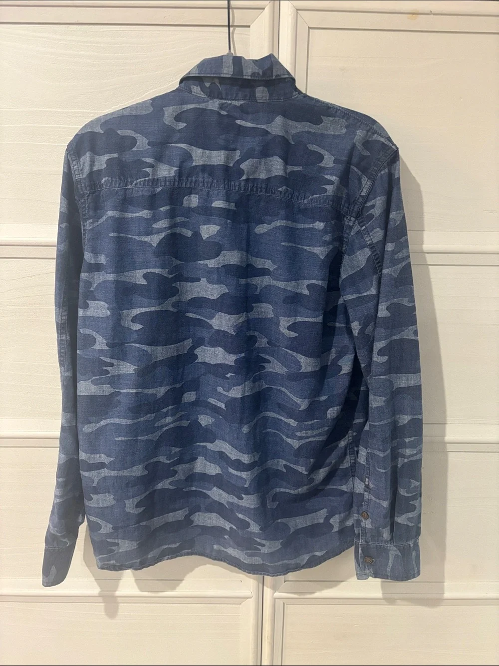 True Religion Blue camo Button-Down Shirt